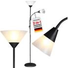 monzana Stehlampe Alissa, Stehlampe 175 cm Wei&szlig; Verstellbar Stehleuchte Deckenfluter