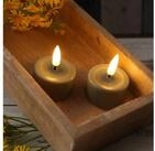 Deluxe Homeart LED-Kerze LED Teelichter Mia flackernd inkl. Batterien D: 4,1cm taupe