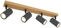 GLOBO LIGHTING Deckenstrahler ROBBY, 4-flammig, Breite 60 cm, Braun, Grau, ohne