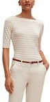 comma Kurzarmshirt mit Streifen und slim fit