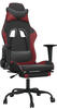vidaXL Gaming-Stuhl mit Fußstütze und Massagefunktion Kunstleder...