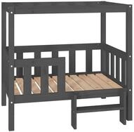 vidaXL Tierbett, Hundebett Grau 95,5x73,5x90 cm Massivholz Kiefer