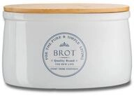 KHG Vorratsdose f&uuml;r Brot aus Steinzeug mit Holzdeckel und Bel&uuml;ftung, Steingut,