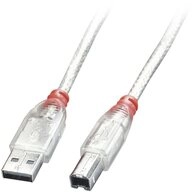 Lindy LINDY USB-Kabel USB 2.0 USB-A Stecker, USB-B Stecker 0.50 m Transpare
