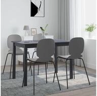 vidaXL Esstisch Esstisch Schwarz 114x71x75 cm Gummiholz Massiv