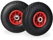 relaxdays Sackkarren-Rad Sackkarrenrad PU 3.00-4 2er Set (2 St), Schwarz-Rot
