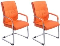 CLP B&uuml;rostuhl 2er Set Freischwinger XXL Anubis, orange