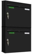 AL Briefkastensysteme Wandbriefkasten 2 Fach Basic Briefkasten A4 in RAL Farbe...