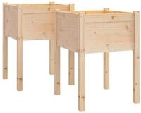 vidaXL Blumentopf Pflanzk&uuml;bel 2 Stk. 50x50x70 cm Massivholz Kiefer (2 St)
