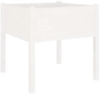 vidaXL Blumentopf Pflanzk&uuml;bel Wei&szlig; 70x70x70 cm Massivholz Kiefer (1 St)