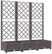 vidaXL Pflanzk&uuml;bel, Pflanzkasten mit Rankgitter Braun 120x40x121,5 cm PP