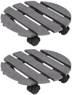 vidaXL Blumenst&auml;nder Pflanzenroller 2 Stk. Grau &Oslash;30x7,5 cm WPC (2 St)