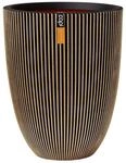 aplanta Blumentopf Blumentopf elegant niedrig Groove schwarz gold, 34x46 cm