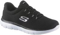 Slip-On Sneaker SKECHERS "Summits", Damen, Gr. 35, schwarz, Synthetik, Textil, Schuhe