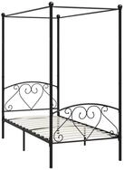 vidaXL Himmelbett, Baldachin Bett-Gestell Schwarz Metall 100 x 200 cm