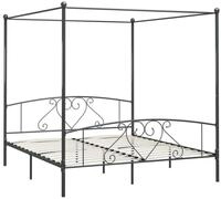 vidaXL Himmelbett, Baldachin Bett-Gestell Grau Metall 200 x 200 cm