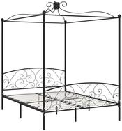 vidaXL Himmelbett 180 x 200 cm Himmelbett-Gestell Schwarz Metall 180x200 cm Bett