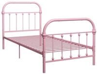 vidaXL Bettgestell, Bettrahmen Rosa Metall 90&times;200 cm