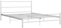vidaXL Bettgestell, Bettrahmen Wei&szlig; Metall 120x200 cm