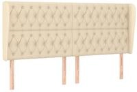 vidaXL Bett Kopfteil mit Ohren Creme 203x23x118/128 cm Stoff (1-tlg)
