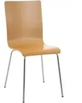 CLP Besucherstuhl Pepe, ergonomisch geformter Holzsitz & Metallgestell