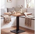 FINEBUY Esstisch FB54369 80cm Baumkante Esszimmertisch Baumkantentisch...
