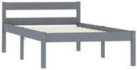 vidaXL Bettgestell, Massivholzbett Grau Kiefer 100x200 cm