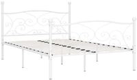 vidaXL Bettgestell 140 x 200 cm Bettgestell mit Lattenrost Wei&szlig; Metall 140x200...