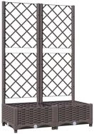 vidaXL Pflanzk&uuml;bel, Pflanzkasten mit Rankgitter Braun 80x40x121,5 cm PP
