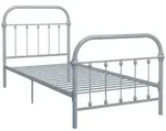 vidaXL Bettgestell, Bettrahmen Grau Metall 90&times;200 cm