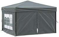 vidaXL Partyzelt, Pavillon Faltbar mit Seitenw&auml;nden Anthrazit 3x3 m