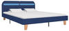vidaXL Bettgestell Bettgestell mit LED Blau Stoff 180x200 cm Doppelbett Bett