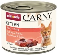Animonda Carny Kitten mit Rind + Pute 200 g - 12 St&uuml;ck, Nassfutter f&uuml;r: Katze