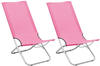 vidaXL Folding Beach Chairs Set pink