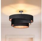 Lindby Deckenleuchten Jusari, Schwarz IP20, 3 x 60 W