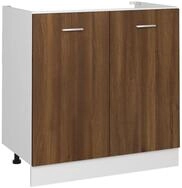 vidaXL Unterschrank Sp&uuml;lenunterschrank Braun Eiche-Optik 80x46x81,5cm...