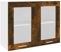 vidaXL H&auml;ngeschrank Wandh&auml;ngeschrank Glas R&auml;uchereiche 80x31x60 cm...