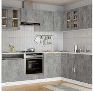 vidaXL K&uuml;chenbuffet vidaXL H&auml;ngeglasschrank Lyon Betongrau 60x31x60 cm