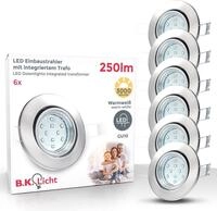 B.K.Licht LED Einbauleuchte Hila, Leuchtmittel wechselbar, Warmwei&szlig;, LED