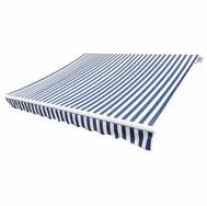 vidaXL Markise Markisenbespannung Canvas Blau & Wei&szlig; 4x3 m (ohne Rahmen)