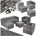 tectake Loungeset Rattan Sitzgruppe mit Sicherheitsglasplatte, f&uuml;r 5 bis 6...
