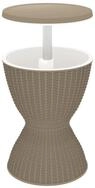 vidaXL Gartentisch 3-in-1 Tisch mit Eisk&uuml;hler Hellbraun Polypropylen (1-St)