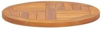 vidaXL Tischplatte, Massivholz Teak Rund 2,5 cm 50 cm