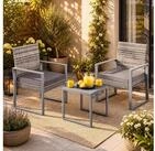 Casaria Balkonset, Polyrattan 2 Komfortst&uuml;hle mit Auflagen WPC Tisch wetterfest