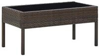 vidaXL Gartentisch vidaXL Gartentisch Braun 75x40x37 cm Poly Rattan