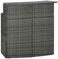 vidaXL Gartentisch Garten-Bartisch Grau 120x55x110 cm Poly Rattan (1-St)