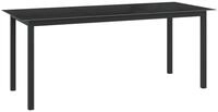 vidaXL Gartentisch Gartentisch Schwarz 190x90x74 cm Aluminium und Glas (1-St)