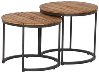 Siena Garden Beistelltisch Baros, &Oslash;50x46 cm + &Oslash; 50x41 cm,Teakholz