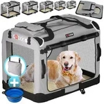 Cadoca Tiertransportbox, faltbar XXXL 101x70x70cm Hundebox Hundetransportbox Grau