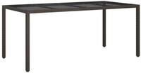 vidaXL Gartentisch, Outdoor Tisch Braun 190x90x75 cm Geh&auml;rtetes Glas und Poly...